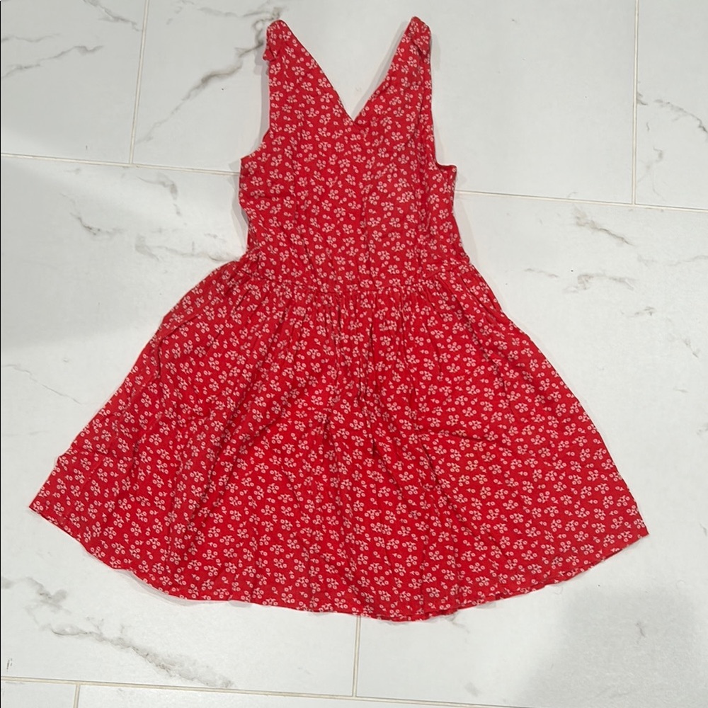 Floral Red Kids Dress